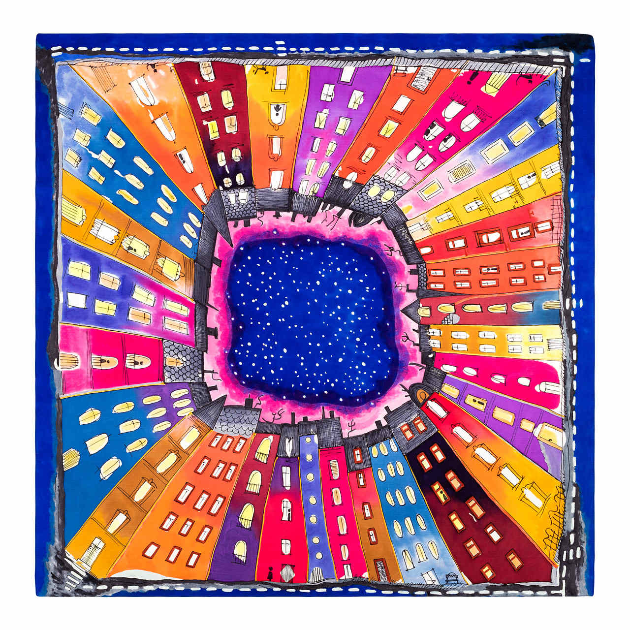 oryginalna chusta jedwabna Silkadore ręcznie malowana w Milanówku